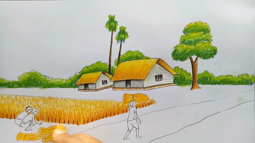 Petani Padi Pertanian Panen Clip Art Menerima Gandum Gambar Kartun