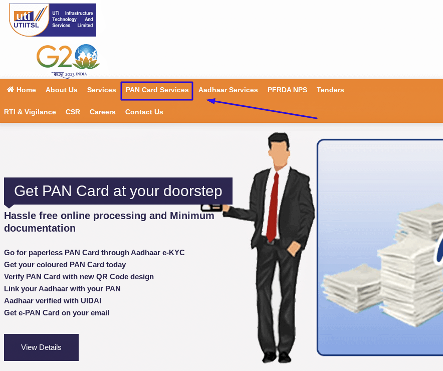Steps to Online application process for PAN card
