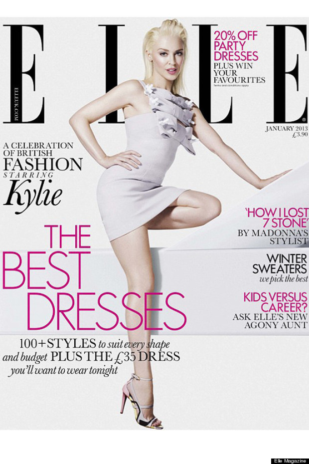 Kylie Minogue Covers UK Elle January 2012
