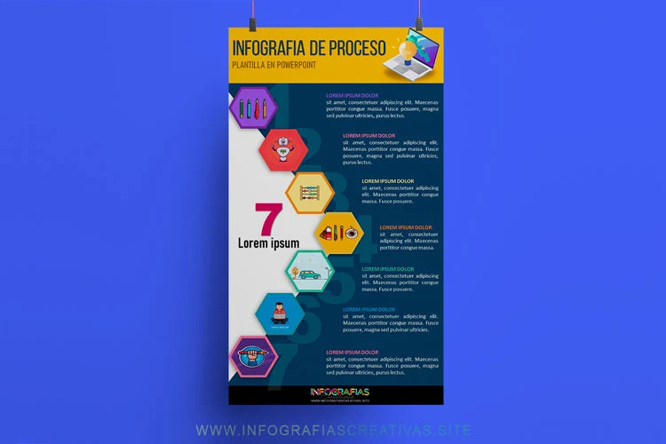 Plantilla de infografía de proceso con diseño moderno