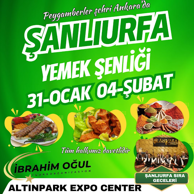 Şanlıurfa Yemek Şenliği Ankara Altınpark'ta