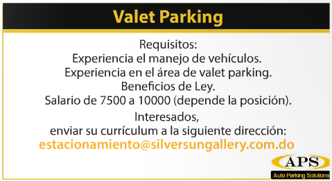 Empleo para Valet Parking Envia tu CV