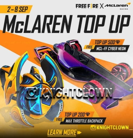 Upcoming Free Fire Top Up Event 3 September 21