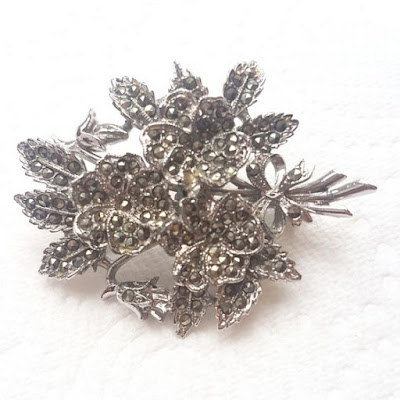 Floral marcasite brooch by Exquisite