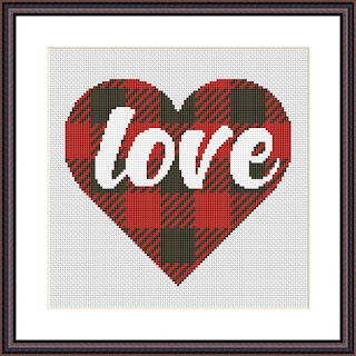 Love heart cross stitch pattern - Tango Stitch