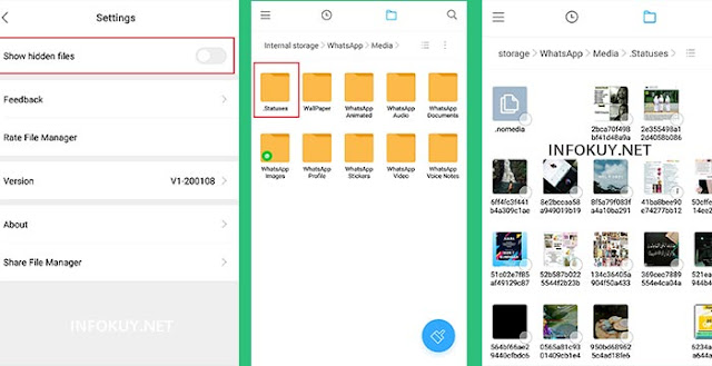 cara download status whatsapp dengan file manager