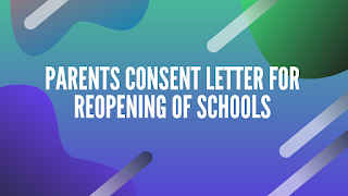 Parent consent letter for school reopening sample