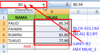Cara dan Contoh Membuat RANGE di Excel