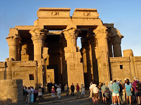 tourists at the Kom Ombo temple in Egypt