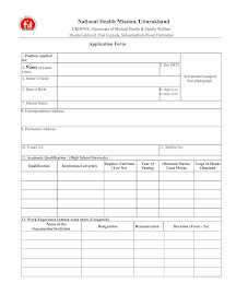 Finance Manager, Consultant, Program management Post - National Health Mission, Uttarakhand Application form