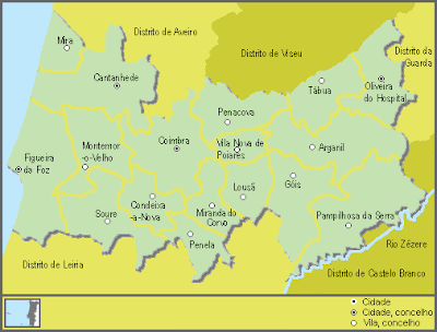 Coimbra Mapa Regional da Região