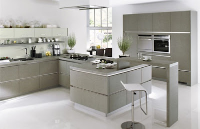 cocina moderna gris