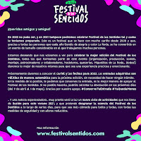 Festival de los Sentidos, aplazamiento al 2022