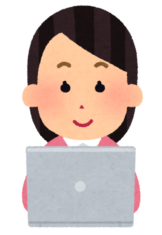 いろいろな表情のパソコンを使う人のイラスト 女性 かわいいフリー素材集 いらすとや