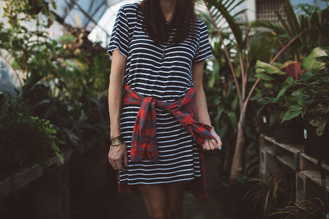 striped tee dress | Almost Posh