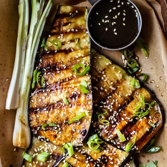 Vegan Teriyaki Grilled Eggplant #vegandinner #vegetarian