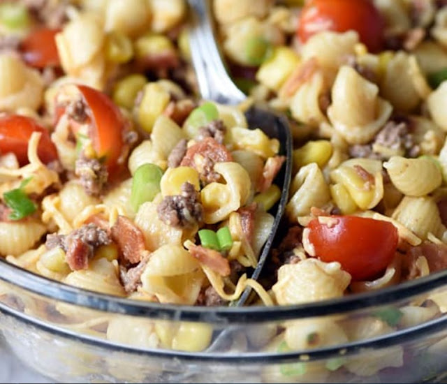 Cowboy Pasta Salad #healthysalad #sidedish