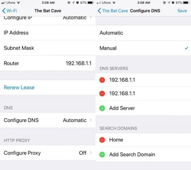 Change DNS On iOS