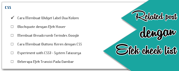 Related post dengan efek check list
