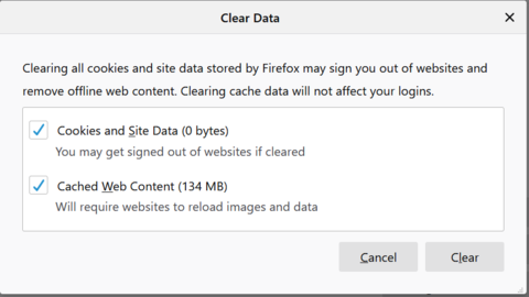 Mozilla Firefox Cookies Site Data