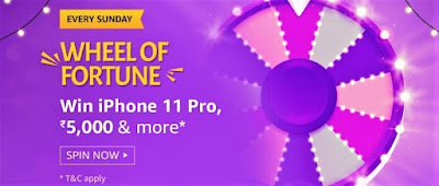 Amazon Wheel of Fortune Answer [17 May 2020] - Win iPhone 11 Pro, Rs 5,000 & more