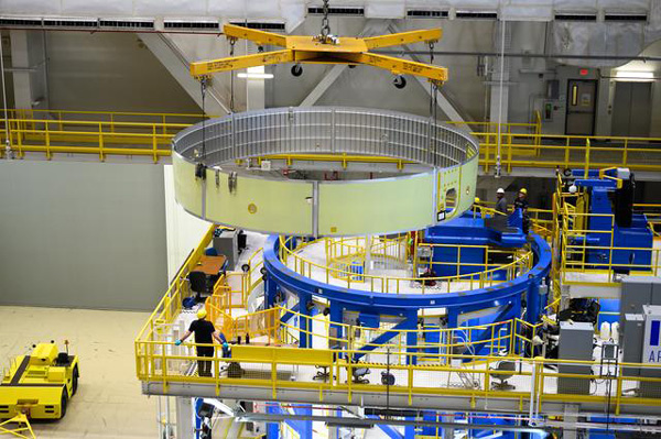 At NASA's Michoud Assembly Facility in New Orleans, Louisiana, processing is conducted on barrels that will form the structural test article for the Space Launch System's Exploration Upper Stage...on May 25, 2023.