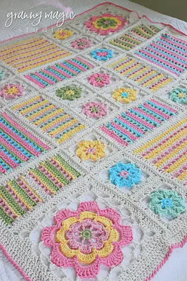 Patchwork crochet squares