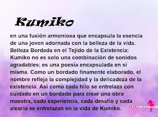 ▷ Significado del nombre Kumiko (✔)