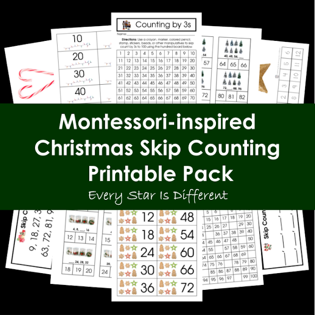 Montessori-inspired Christmas Skip Counting Printable Pack