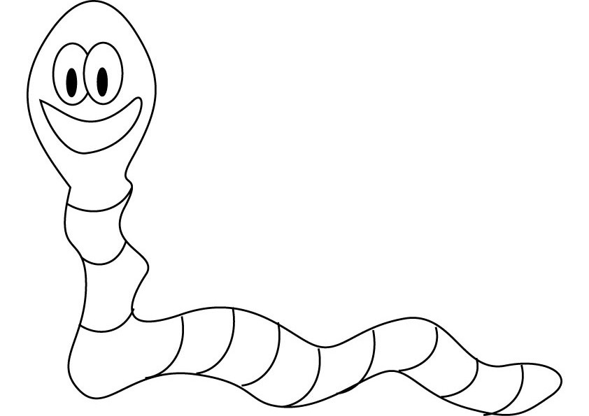 Download Cute Animal Worms Coloring Sheet to Print