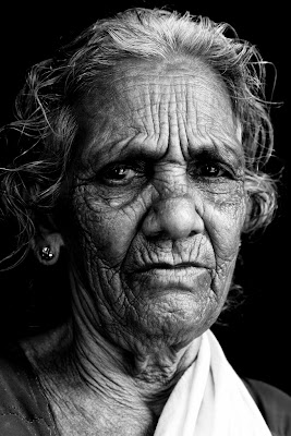 texture on the face of an old woman