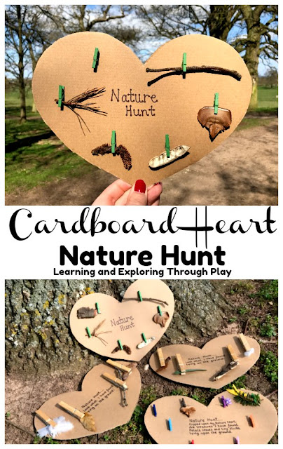 Nature Hunt Cardboard Hearts - Forest School