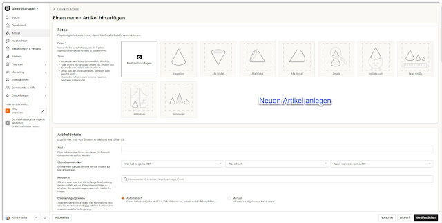 Etsy Dashboard Screenshot