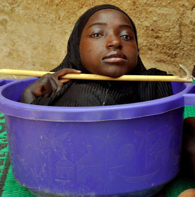 Woman Sister in Hijab but in Tub