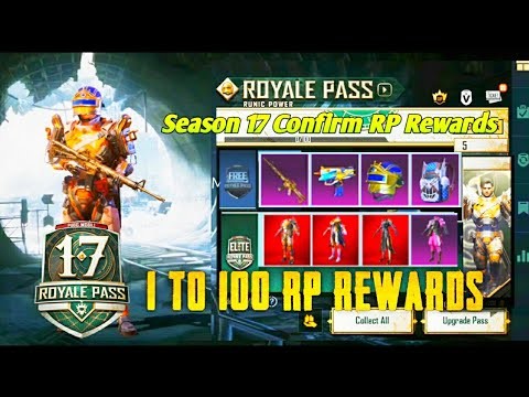 PUBG Mobile Season 17:1 to 100 RP Royale Pass rewards One of the pioneers in the Battle Royale community is PUBG Mobile. The game has reached quite a few peaks and has become very successful, providing high-tech graphics and an arsenal of weapons for players in pubg mobile season 17.    PUBG Mobile Season 17:1 to 100 RP Royale Pass rewards  1 to 100 Rp rewards in season 17 royal pass The developers typically give lots of new costumes, gun skins, pan skin, parachute skin, and other items in the Royale Pass area. The rewards list is refreshed with every new season update. In this season also new rewards are added including update 1.2 and runic power themed mode.    Also read:- PUBG Mobile Redeem Codes list for the Season 17    In this article, we have provided complete lists of the RP rewards of PUBG Mobile Season 17 Royal pass from 1 to 100.    PUBG Mobile Season 17 1 to 100 RP rewards Rank 1 PUBG Mobile : 1 to 100 RP Royale Pass rewards  Rank 1 reward   Set of Faceless Clowns and Resplendent Dawn - UZI. These are the two incentives that players of the Elite Pass are going to get at rank 1.    Rank 5 PUBG Mobile : 1 to 100 RP Royale Pass rewards   Rank 5 reward   At rank 5 of the Elite Pass rewards, the Faceless Clown Headgear is available.    Rank 20 PUBG Mobile : 1 to 100 RP Royale Pass rewards   Rank 20 reward     The Royale Pass players will have the Shoulder Dance emote available, and the Resplendent Dawn helmet will also be available for the Elite Pass players.    Rank 25 PUBG Mobile : 1 to 100 RP Royale Pass rewards   Rank 25 reward   Only for Elite Pass players, Party King emote is open.    Rank 30 PUBG Mobile : 1 to 100 RP Royale Pass rewards   Rank 30 reward   For the RP players, the Deadly Sickle Parachute is available, while the Elite Pass players will also get a skin called Deadly Sickle Grenade from the grenade.    Also read:- Among Us-themed mode in Pubg Mobile: the fact about it    Rank 40 PUBG Mobile : 1 to 100 RP Royale Pass rewards   Rank 40 reward   The skin of the Dayman Airplane is only available at rank 40 for the Elite Pass game.    Rank 50 PUBG Mobile : 1 to 100 RP Royale Pass rewards   Rank 50 reward   At rank 40, Teal Fear - Vector and Deadly Sickle - Sickle skins are available.    Rank 60 PUBG Mobile : 1 to 100 RP Royale Pass rewards   Rank 60 reward    An option to choose between the Deadly Sickle set and the Resplendent Dawn set is offered to the Elite Pass players at this stage.    Rank 70 PUBG Mobile : 1 to 100 RP Royale Pass rewards   Rank 70 reward   At rank 70 of the Elite Pass, the Resplendent Dawn backpack is available.    Rank 90 PUBG Mobile : 1 to 100 RP Royale Pass rewards  Rank 90 reward   At rank 90 of the Elite Pass, Guardian Armor - M16A4 is available.    Rank 100 PUBG Mobile : 1 to 100 RP Royale Pass rewards   Rank 100 reward   At the ultimate 100th rank level of the Elite Pass, the exclusive Guardian Armor collection is available.