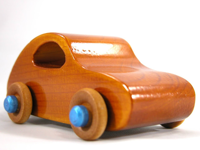 Handmade Wood Toy Car Based on the Classic 1957 Bug from the Play Pal Series