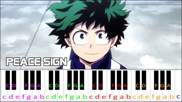 Peace Sign (My Hero Academia OP2) Hard Version Piano / Keyboard Easy Letter Notes for Beginners