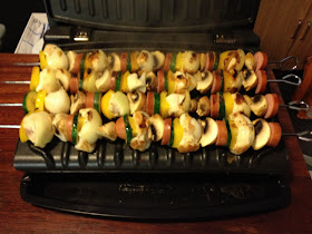 chicken and smoked sausage kebabs