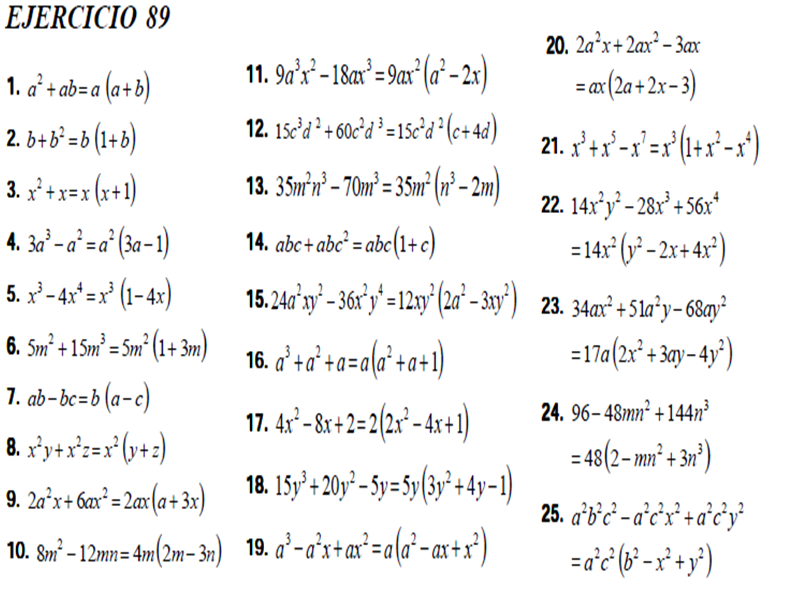 Algebra Pre Factorizacion Resueltos 10 Casos De Factorizacion