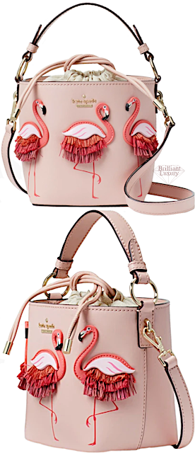 ♦Pink Kate Spade By The Pool Flamingo Pippa bucket bag #katespade #bags #pink #brilliantluxury