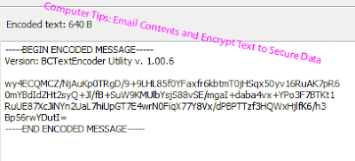 Computer Tips: Email Contents and Encrypt Text to Secure Data