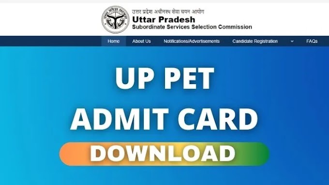 UPSSSC PET Admit Card 2022 Exam Date PET Admit Card Download