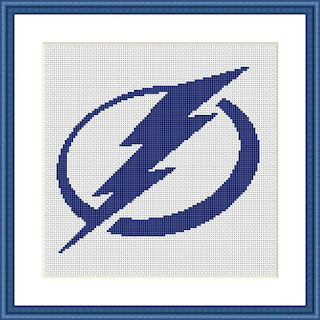 Tampa Bay Lightning logo cross stitch pattern - Tango Stitch