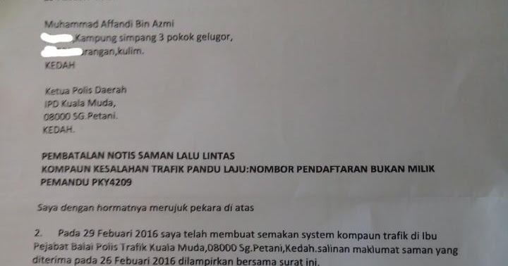 Cara Menulis Surat Rayuan Saman - Viral Blog f