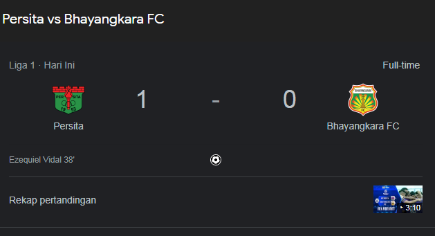Persita Tangerang Menang 1-0 Atas Bhayangkara FC dalam Laga BRI Liga 1 2022/23