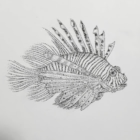 08-Lion-fish-Stippling-Art-Drawings-Kyle-Zhang-www-designstack-co