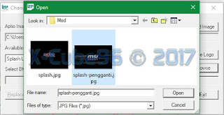 File JPG yang ada pada BIOS diganti dengan file JPG yang sudah diedit tadi