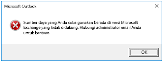 Error Microsoft Outlook Office 2016