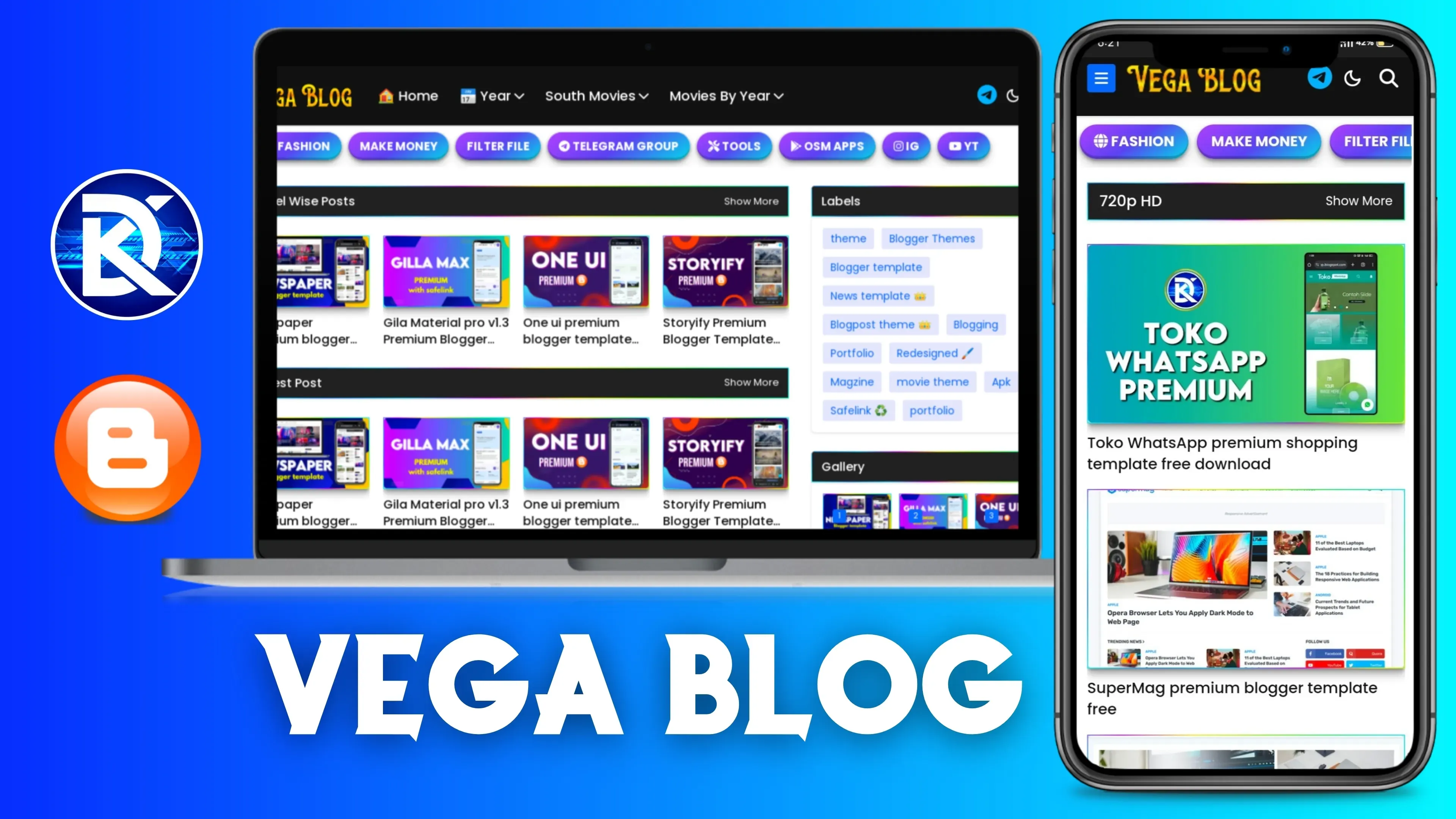 Vega blog blogger template