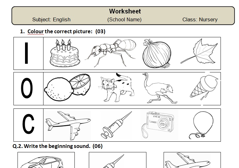 pre school learning worksheets english for kids download